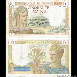 50 francs type 1933 "Cérès"