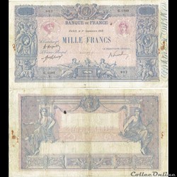 1 000 francs type 1889 "Bleu et rose"