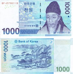 Corée 1000 wons
