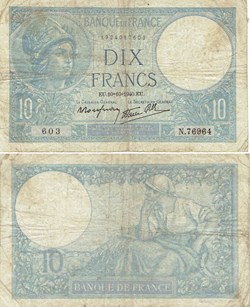 10 francs type 1915 "Minerve"