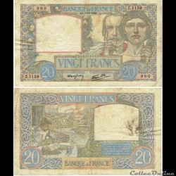 20 francs type 1940 "Travail et Science"