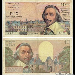 10 nouveaux francs type 1959 "Richelieu"