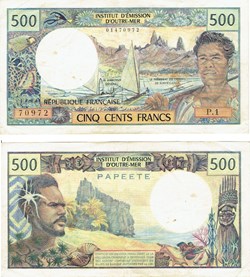 Institut dEmission dOutre-Mer, 500 Francs, 1995,