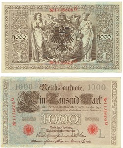 Allemagne 1000 Mark type 1910