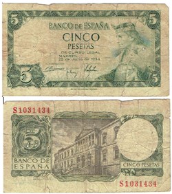 espagne 5 PESETAS