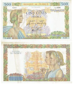 500 francs BDF type 1939 « La Paix »