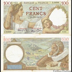 100 francs type 1939 "Sully"