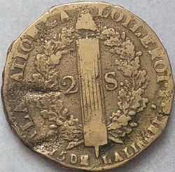2 sols constitution 1793 Pau.