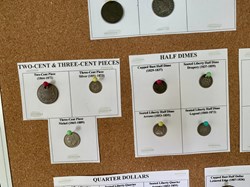 Holed 19th Century US Type Set (Image 4- 2-cent pieces, 3-cent pieces, and half dimes)