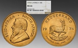 South Africa: 1976 gold Krugerrand, 1-ounce