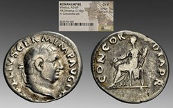 Roman Empire: 69 AD silver denarius of Vitellius