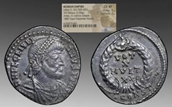 Roman empire: ca. 360-363 AD silver siliqua of Julian II; found in 1887 in the East Harptree Hoard