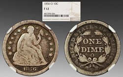 United States: silver Seated Liberty dime, 1856-O