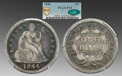 United States: 1844 silver Seated Liberty dime