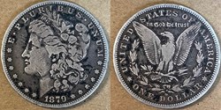 United States: 1879-O silver Morgan dollar
