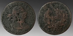 United States: copper Draped Bust half cent, 1800