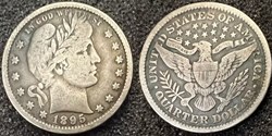 United States: 1895 silver Barber quarter