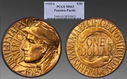 United States: 1915-S gold commemorative dollar, Panama-Pacific Exposition