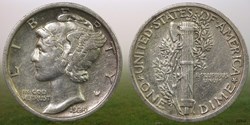 (DD010) USA: 1924 silver Mercury dime