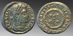 Roman Empire: bronze Æ3 of Constantine the Great, VOT XX in wreath, Siscia mint, ca. 306-337 AD