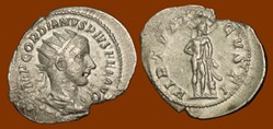 Roman Empire: ca. 238-244 AD silver antoninianus of Gordian III, Hercules reverse