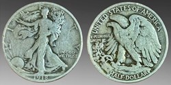 United States: silver Walking Liberty half dollar, 1918
