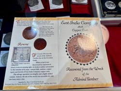 (2 coins) India (Madras Presidency): 1808 copper 10- and 20-cash coins, Admiral Gardner shipwreck