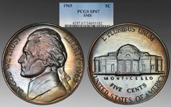 United States: copper-nickel specimen Jefferson nickel, Special Mint Set issue, 1965