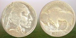 (DD013) USA: (ND, 1913-1938) Buffalo nickel (with die break/cud errors)