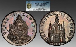 Great Britain (Chichester, Sussex): 1794 copper Conder token, "Chichester Halfpenny"