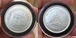 United States (private mint, A-Mark): ca. 1989 "Liberty Bell" silver round (1 ounce, .999 fine)