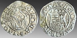Hungary: silver “Madonna & Child” denar of Rudolf II, 1577-KB