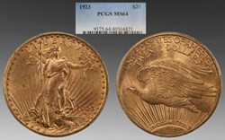 United States: 1923 gold Saint-Gaudens double eagle ($20.00), With Motto