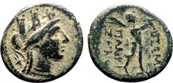 Greece (Phrygia, Apamaiea): ca. 88-40 BC bronze Æ17, turreted head of Tyche