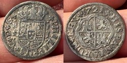 Spain: 1721-J silver real of Philip V, Seville mint