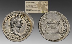 Roman Empire: ca. 80-81 AD silver denarius of Domitian as Caesar under Titus