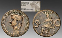 Roman Empire: ca. 37-38 AD bronze as of Gaius ("Caligula")