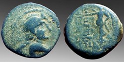 Seleucid Empire: bronze Æ18 of Antiochus IX, ca. 116-96 BC; Eros / Nike
