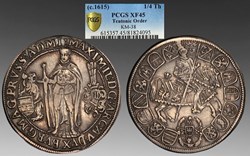 German States (Teutonic Order): ca. 1615 silver 1/4-thaler of Grand Master Maximilian of Austria
