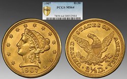 United States: 1907 gold Liberty Head quarter-eagle ($2.50)