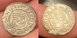 Hungary: 1539-KB silver denar of Ferdinand I, Holy Roman Emperor