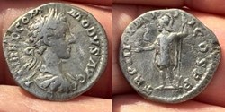 Roman Empire: ca. 177-192 AD silver denarius of Commodus, Roma reverse