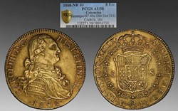 Colombia (Spanish Colonial): 1808-NR JJ gold 8-escudos of Charles IV