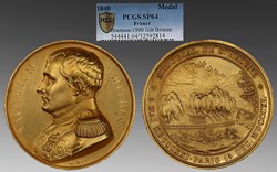 France: 1840 gilt bronze specimen medal by Antoine Bovy, for Napoleon Bonaparte's Paris funeral
