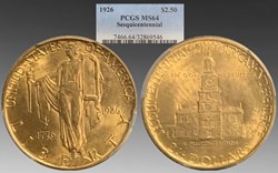 United States: 1926 gold Sesquicentennial commemorative quarter eagle ($2.50)