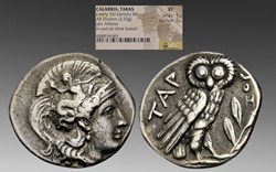 Greece (Spartans in Taras, Calabria, Italy): ca. 302-281 BC silver drachm