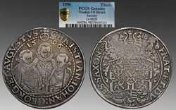 German States (Saxony): silver thaler, "3 Brothers" type, 1596-HB, Dresden mint