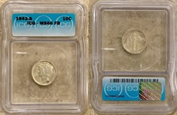 United States: 1943-S silver "Mercury" dime (ICG MS66 FB)