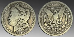 United States: silver Morgan dollar, 1891-O
