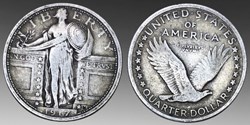 United States: silver Standing Liberty quarter, 1917, Type 1